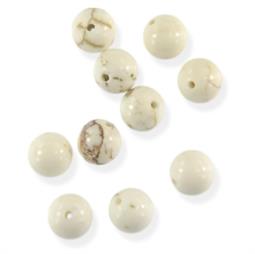 10 stk. 8 mm Råhvid Howlite perler